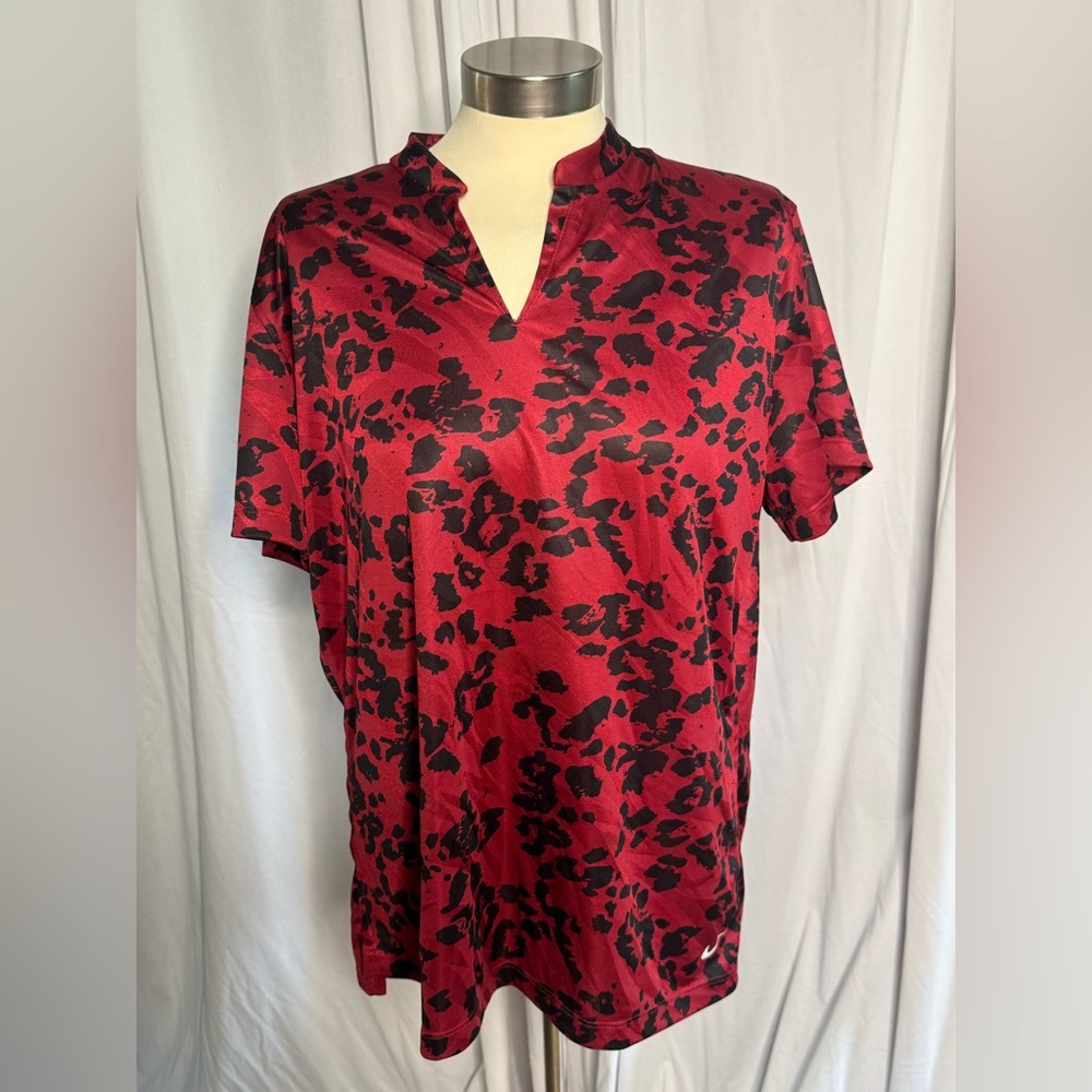 Nike Red and Black Patterned Women's Blouse